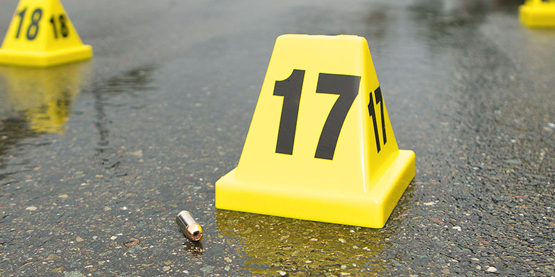 bullet casing at a crime scene